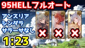 【グラブル】土古戦場95HELLフルオート 1:23 クリアンスリア、シンダラ、サラーサなし