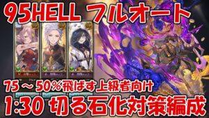 【片面バブマグナ】風古戦場95HELLフルオート1分30秒切り！75％～50％飛ばしで石化対策する編成【グラブル上級者向け】