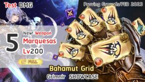 【グラブル】5 マルケサス Marquesas!! Lv200 Test DMG FA Fire Bahamut Grid showcase (Viking Ver.) 火 バハムート[GBF]