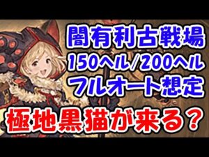 【黒猫道士】闇古戦場 150ヘル / 200ヘル フルオート想定 極地黒猫が来る？（極地の証）（闇有利古戦場）「グランブルーファンタジー」
