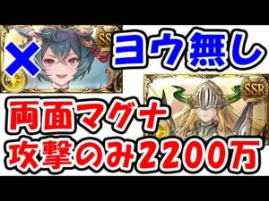 【光古戦場】ヨウ無し 両面マグナ 攻撃のみ EX+ 2200万 ワンキル編成（光有利古戦場）（シュバマグ）（光マグナ）「グランブルーファンタジー」