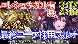 【最終ニーア】3分台～4分台！ルオーHLフルオート　エレシュキガル有り・無し【グラブル】 / [GBF]☆5 Nier adoption Lu Woh HL full auto