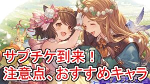 急にサプライズするやん。　今回のサプチケ注意点、おすすめキャラとみざの選択は。【グラブル】
