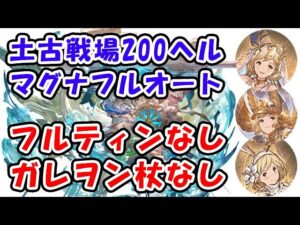 【土古戦場】200ヘル 想定 マグナ フルオート ルミナスなし ガレヲン杖なし（200HELL）（古戦場）（グラブル）「グランブルーファンタジー」