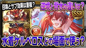 【グラブル】水着ケルベロスどの場面で使う？逆境と背水の違いは？召喚とサブ効果は重複する？【GBF】