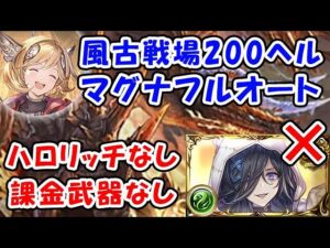 【グラブル】風古戦場 200ヘル マグナ フルオート ハロリッチなし「グランブルーファンタジー」