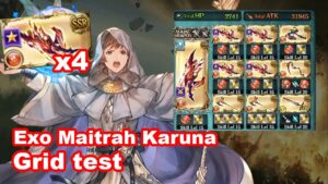 [GBF] Exo Maitrah Karuna Grid test - Ewiyar Lv200 Solo - Fire Manadiver【グラブル】